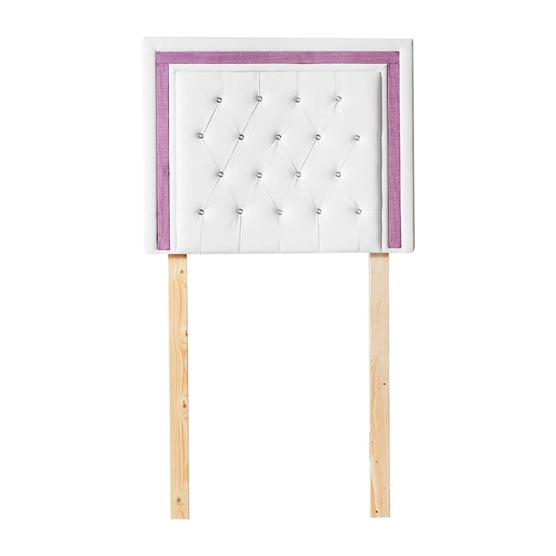 Tavira Allure® College Dorm Headboard - White with Purple Crystal Border by DormCo