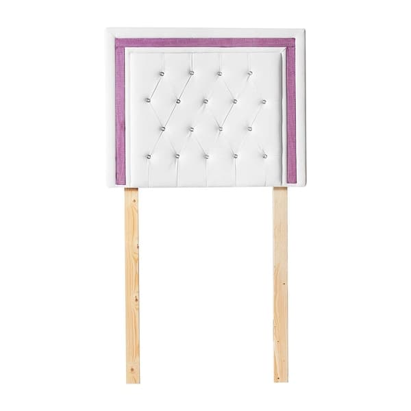 Tavira Allure College Dorm Headboard - White with Purple Crystal Border