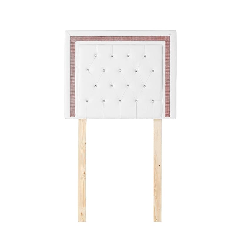 Tavira Allure® College Dorm Headboard - White with Crimson Crystal Border by DormCo