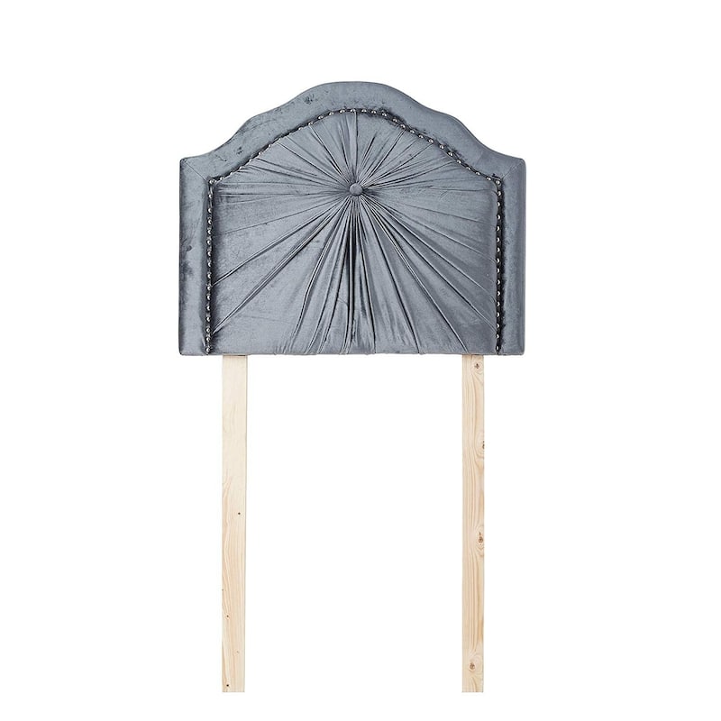 Plush Pleated Double Bevel College Dorm Headboard - Alloy