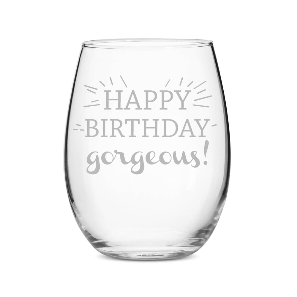 Shop Happy Birthday Gorgeous Stemless 21 Oz Wine Glass Set Of 4