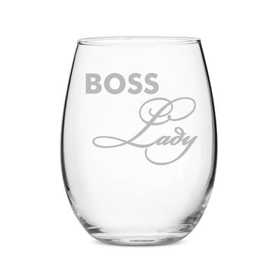 Boss Lady Stemless 21 oz Wine Glass - Set of 4