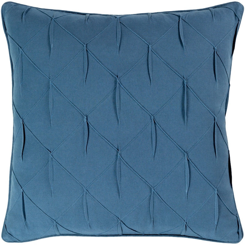 Miranda Textured 18-inch Poly or Feather Down Filled Throw Pillow - Down - Dark Blue