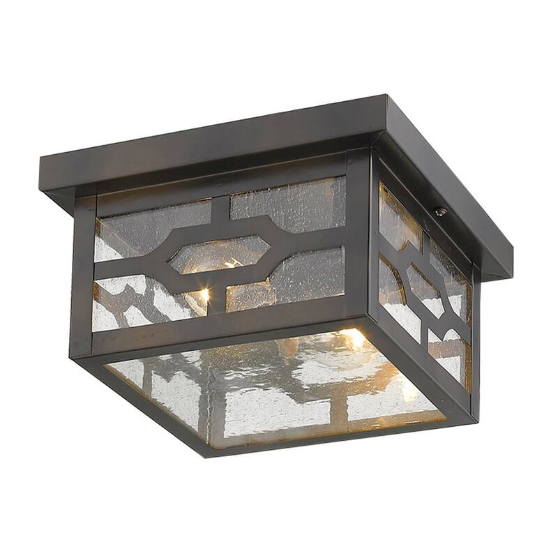 Calvert 2-light Oil Rubbed Bronze Exterior Flush Mount Fixture