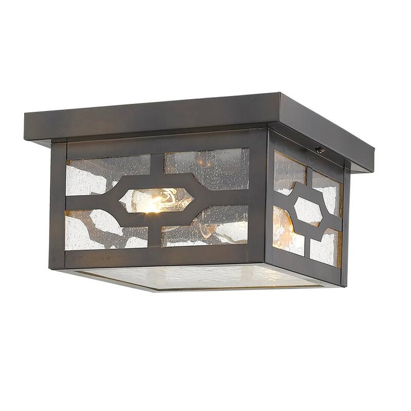 Calvert 2-light Oil Rubbed Bronze Exterior Flush Mount Fixture