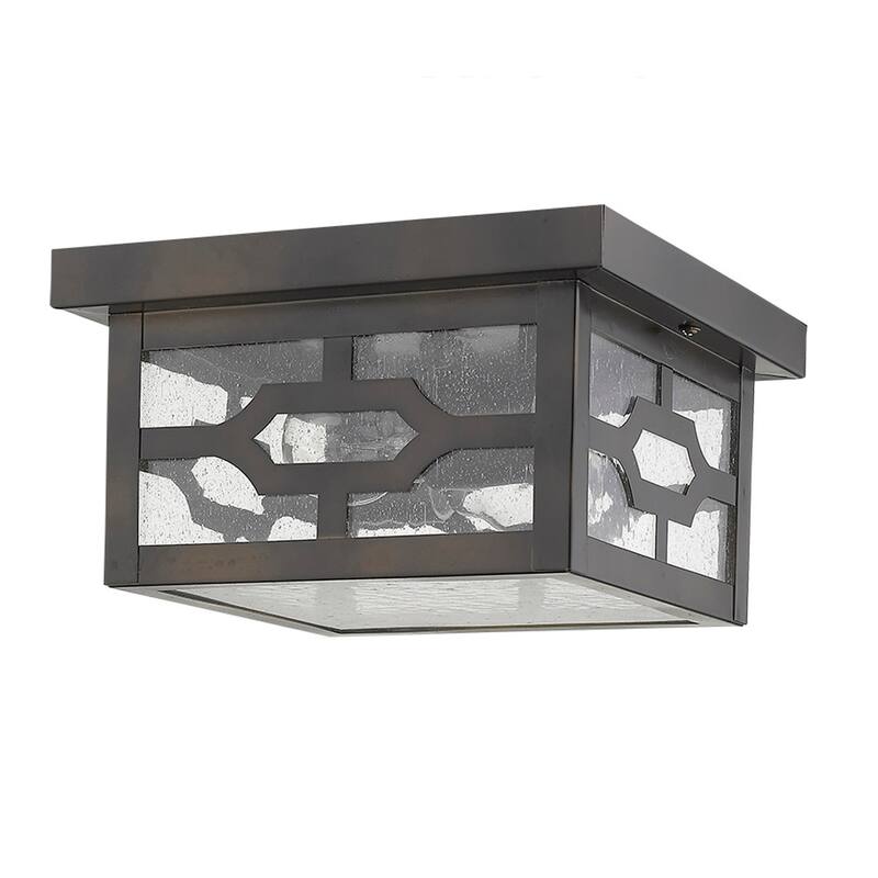 Calvert 2-light Oil Rubbed Bronze Exterior Flush Mount Fixture