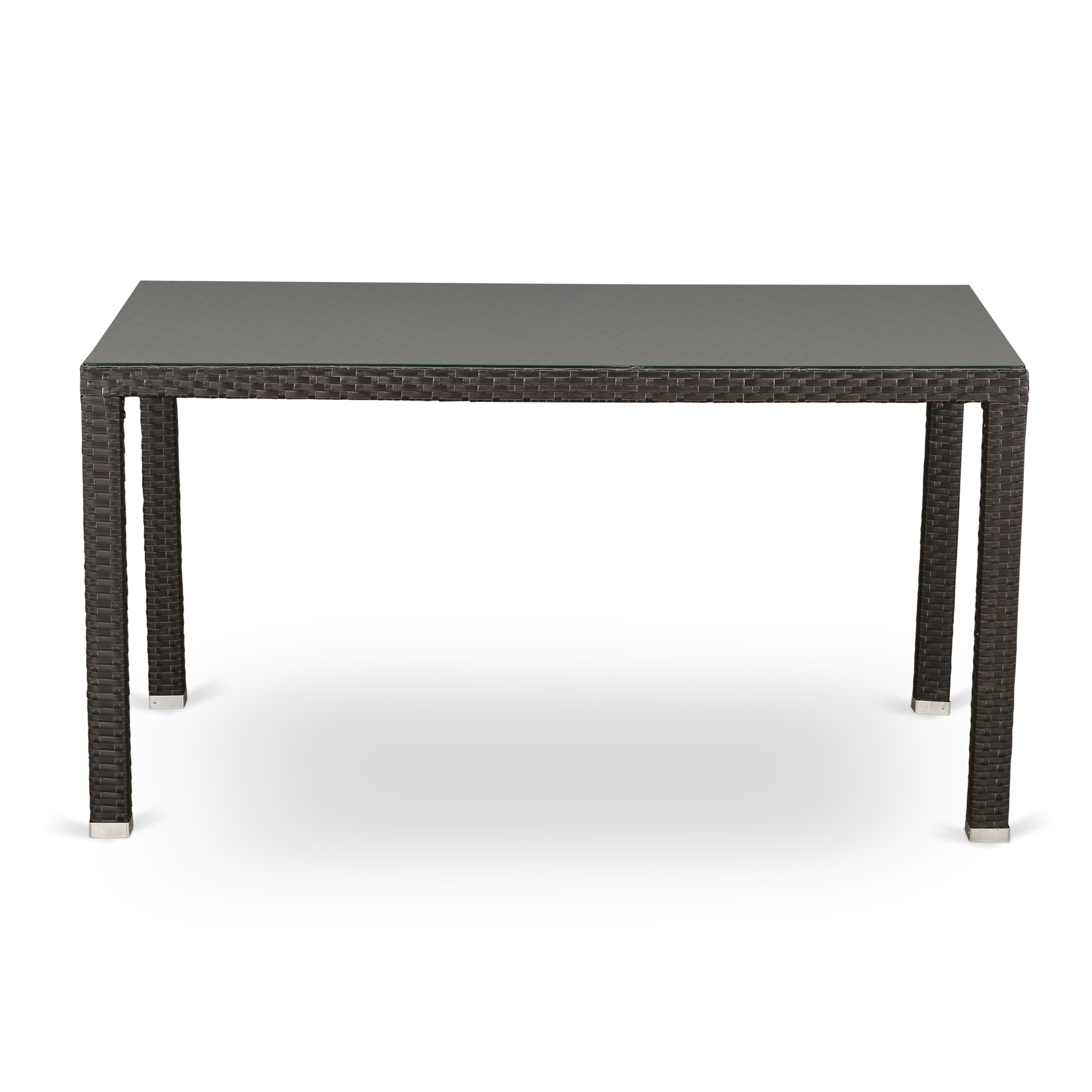 Shop Hmatg63s Outdoor Wicker Patio Table In Dark Brown Finish