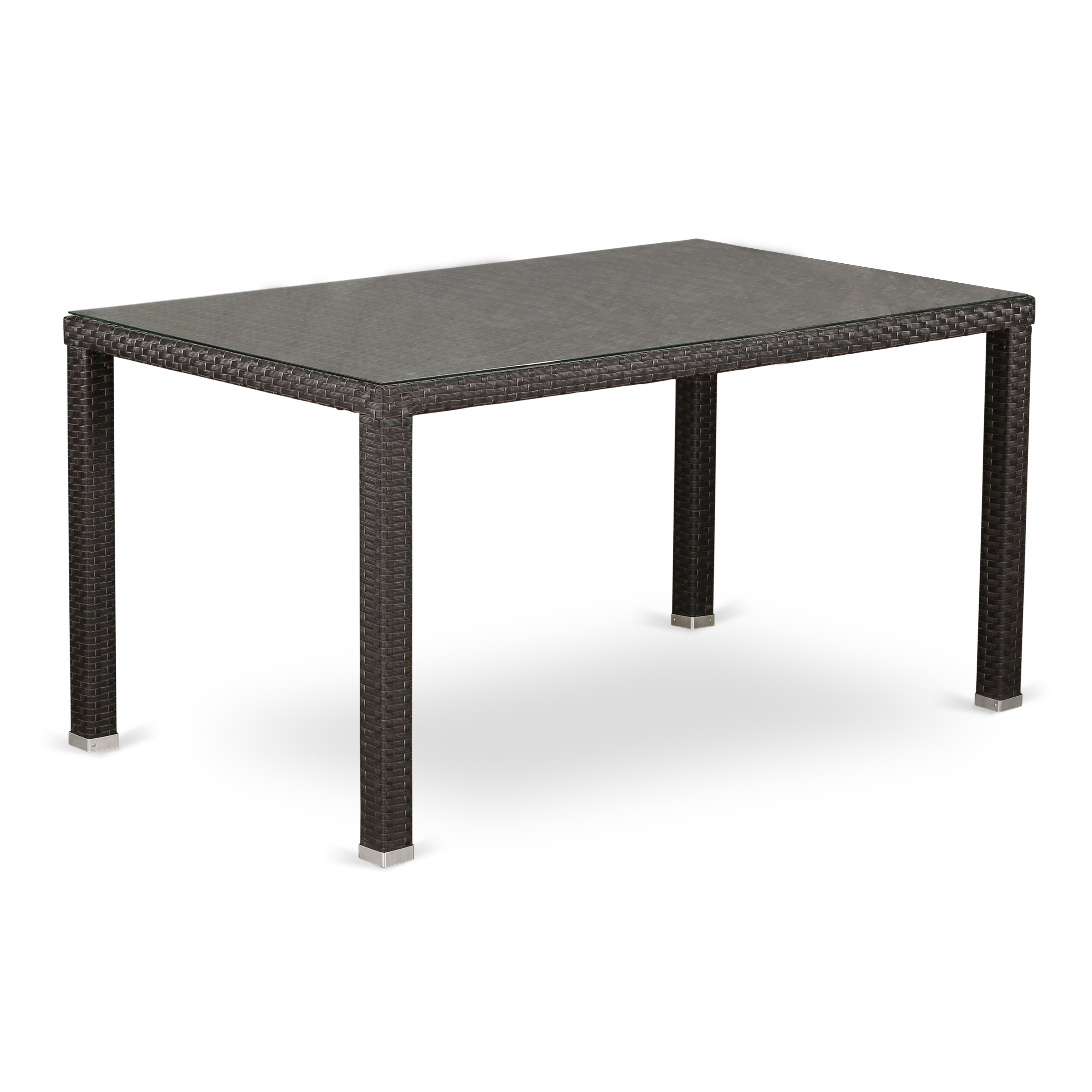 Shop Hmatg63s Outdoor Wicker Patio Table In Dark Brown Finish