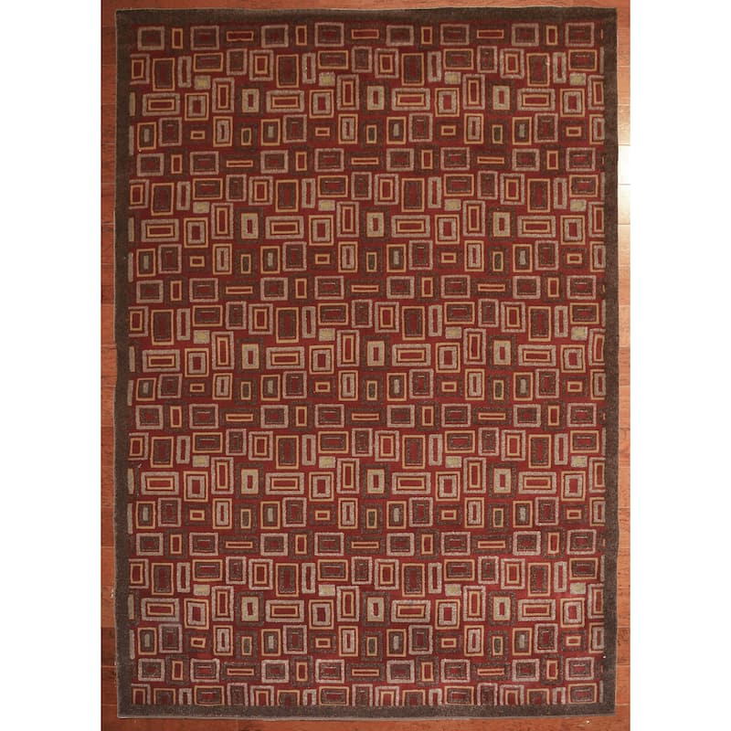 Mooresville Rectangles Double Twisted Yarn Area Rug