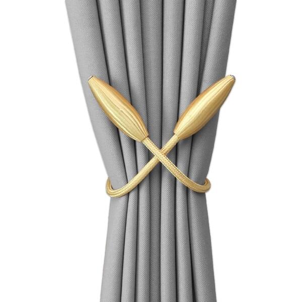 slide 4 of 8, Wimbley Decorative Curtain Tieback (Set of 2) Gold