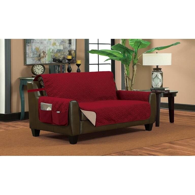 Porch & Den Knollcrest Quilted Ogee Loveseat Furniture Protector Slipcover