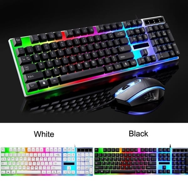 LED Colorful Backlight Adjustable Gaming USB Wired Keyboard Mouse Set for Windows 8 Windows 7 Windows Vista Windows XP. Opens flyout.