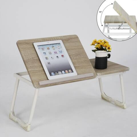 Porch & Den Umiat Beige/ Beech Laptop Stand Riser Tray