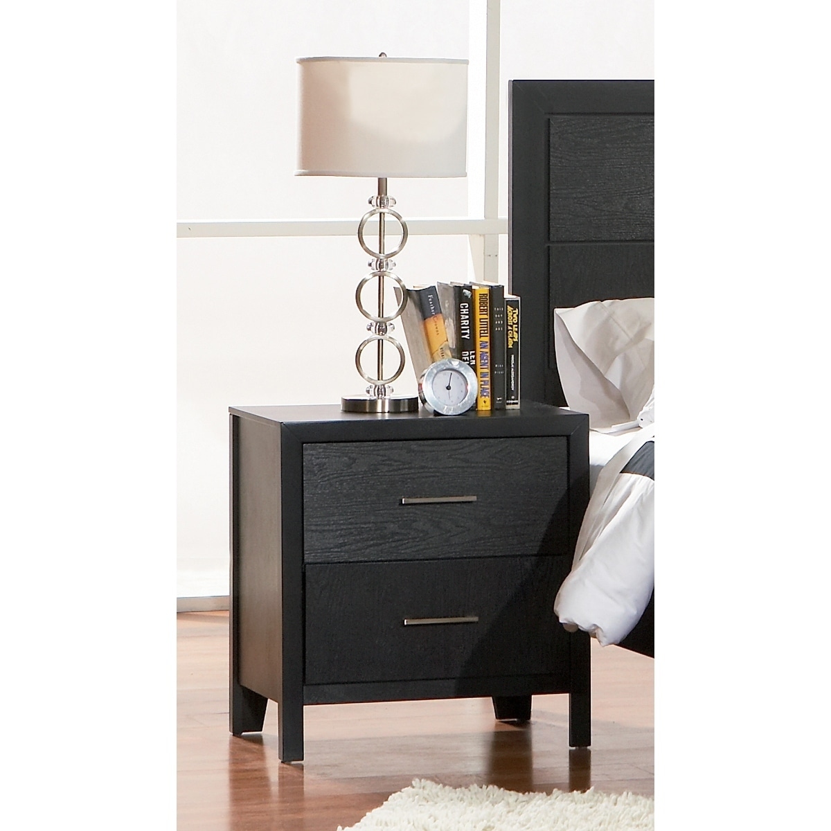 Shop Jarvis Black 4 Piece Panel Bedroom Set With 2 Nightstands Overstock 28181696