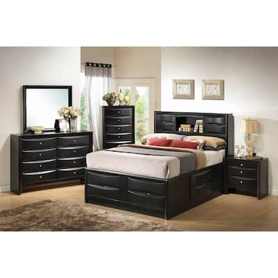 Jazz Black 6-piece Storage Bedroom Set