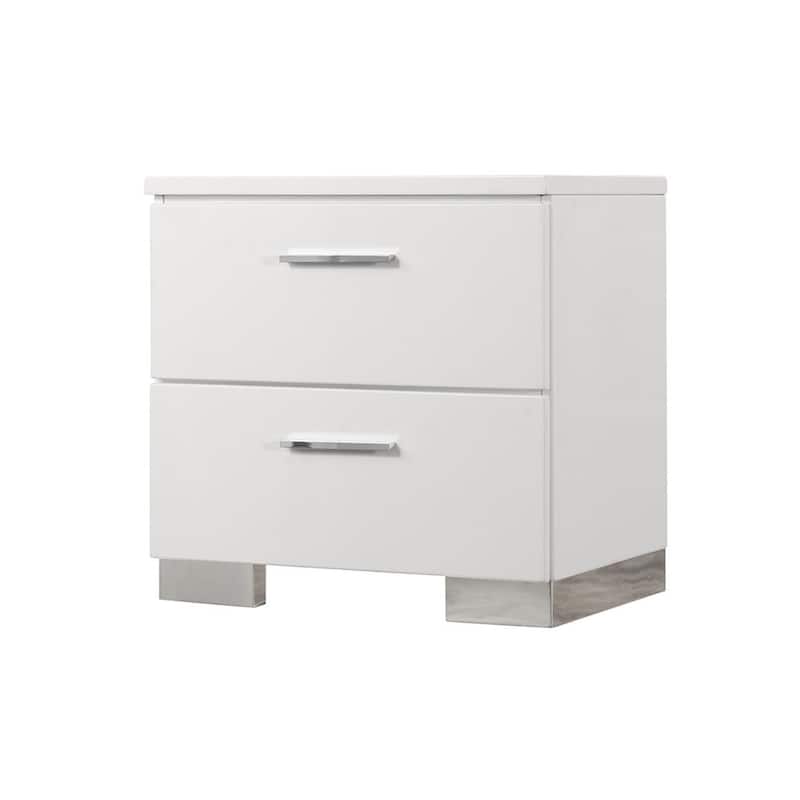 August Glossy White 6-piece Panel Bedroom Set