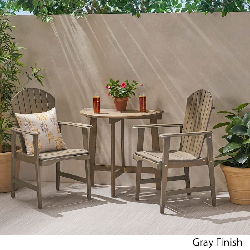 Oso Outdoor 3-piece Half-circle Acacia Wood Bistro Table Set by Christopher Knight Home