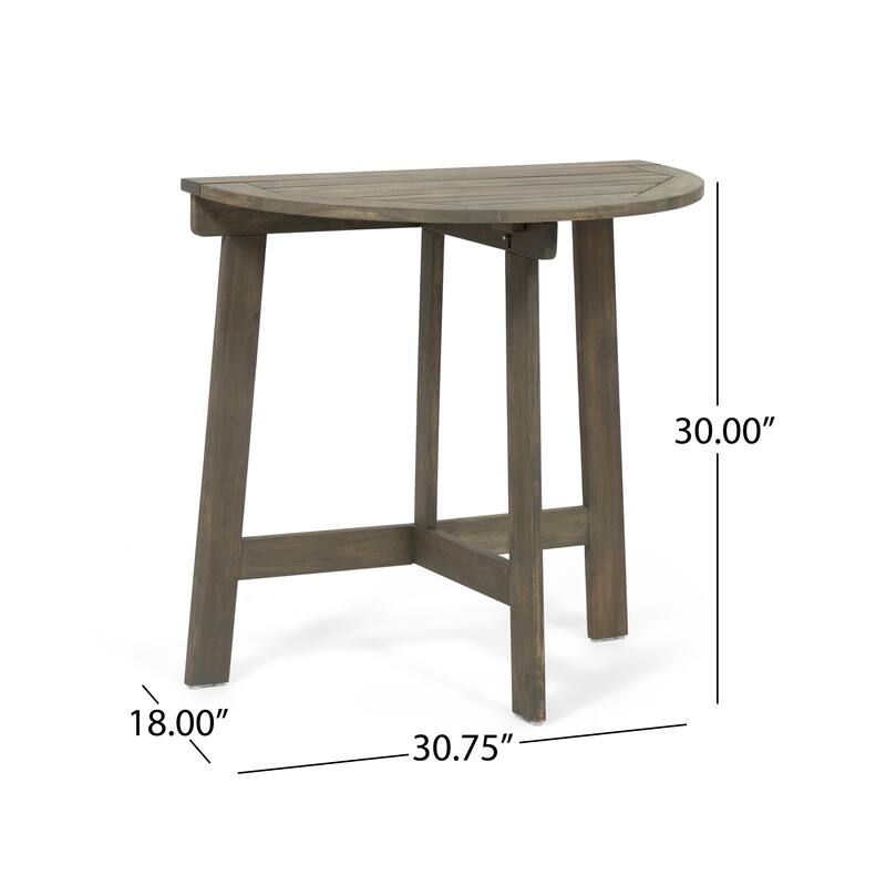 Oso Outdoor 3-piece Half-circle Acacia Wood Bistro Table Set by Christopher Knight Home