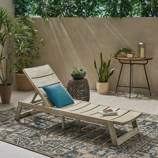 Maki Outdoor Wood Chaise Lounge by Christopher Knight Home