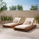 Broadway Outdoor Acacia Wood Chaise Lounge and Cushion Sets (Set of 2) by Christopher Knight Home