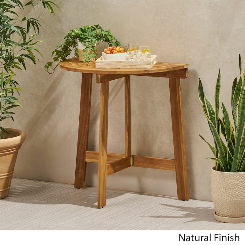 Westmount Outdoor Half-Round Folding Acacia Wood Bistro Table by Christopher Knight Home - 30.75" L x 18.00" W x 30.00" H