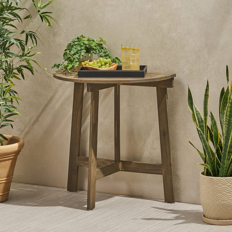Westmount Outdoor Half-Round Folding Acacia Wood Bistro Table by Christopher Knight Home - 30.75" L x 18.00" W x 30.00" H