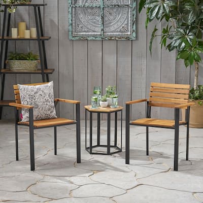 Laris Outdoor Wood Dining Chairs (Set of 2) by Christopher Knight Home
