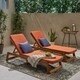 Maki Outdoor Acacia Wood Chaise Lounge and Cushion Sets (Set of 2) by Christopher Knight Home - Thumbnail 14