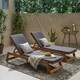 Maki Outdoor Acacia Wood Chaise Lounge and Cushion Sets (Set of 2) by Christopher Knight Home - Thumbnail 9