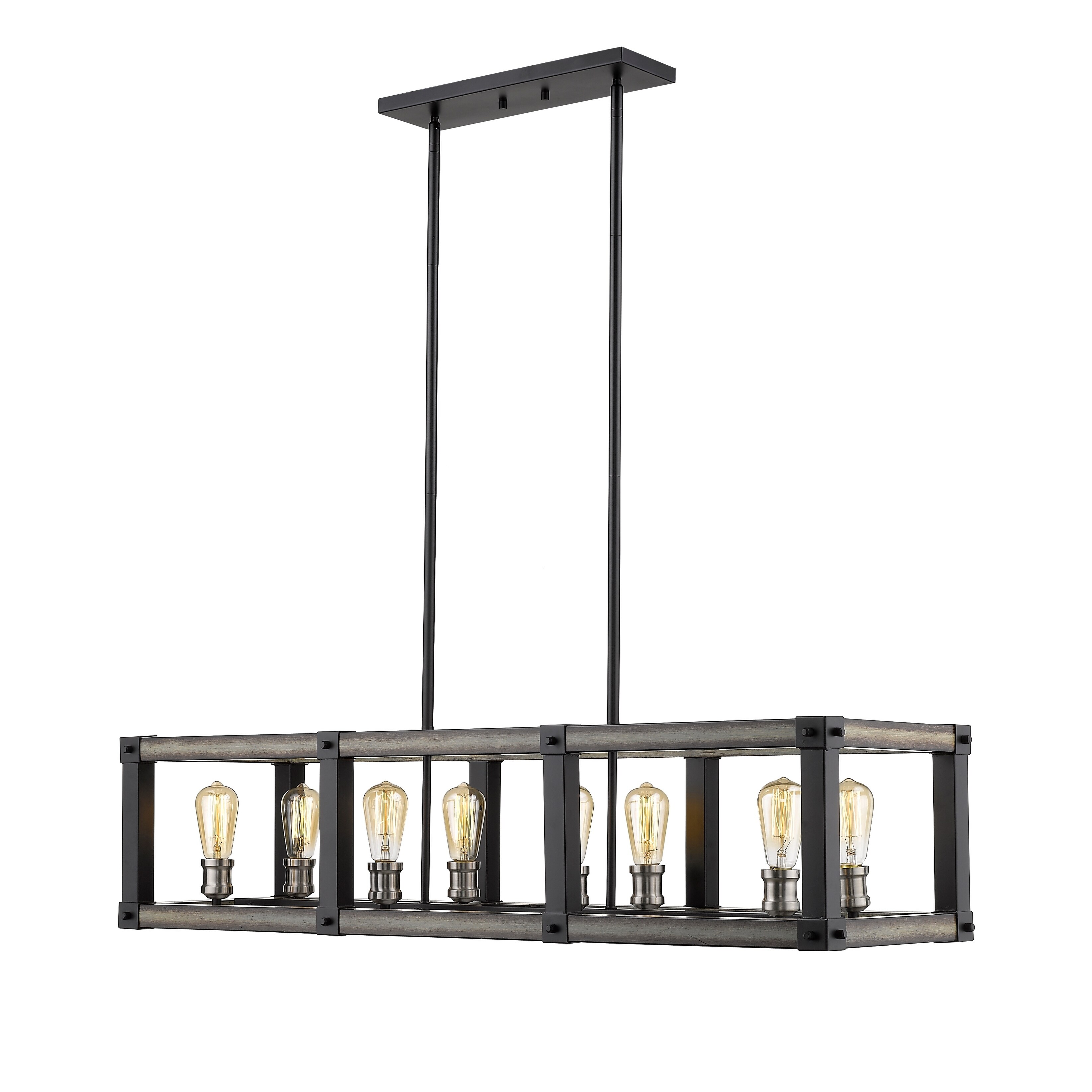 Kirkland 8 Light Island Billiard In Ashen Barnboard Kirkland 8 Light Island Billiard