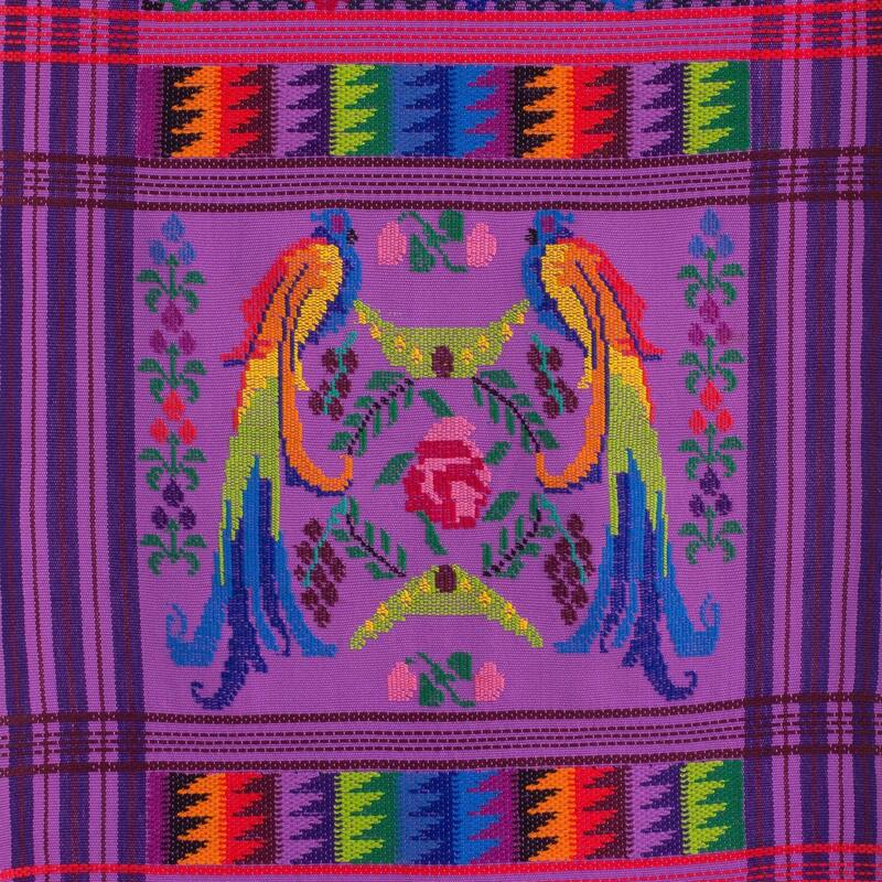 Handmade Lilac QuetzalCotton table runner (Guatemala) Bed Bath