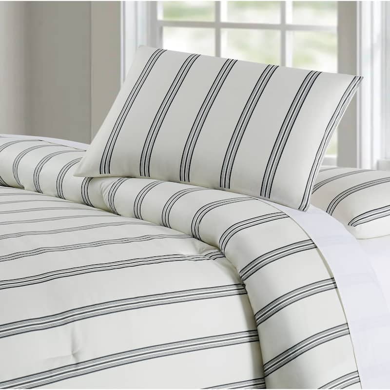 Porch & Den Spellman Striped 3-Piece Comforter Set - Full - Queen