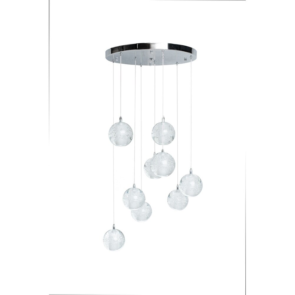 Sparkling Spheres- 9 Light LED Chandelier - Chandeliers For Bedrooms by Overstock.com