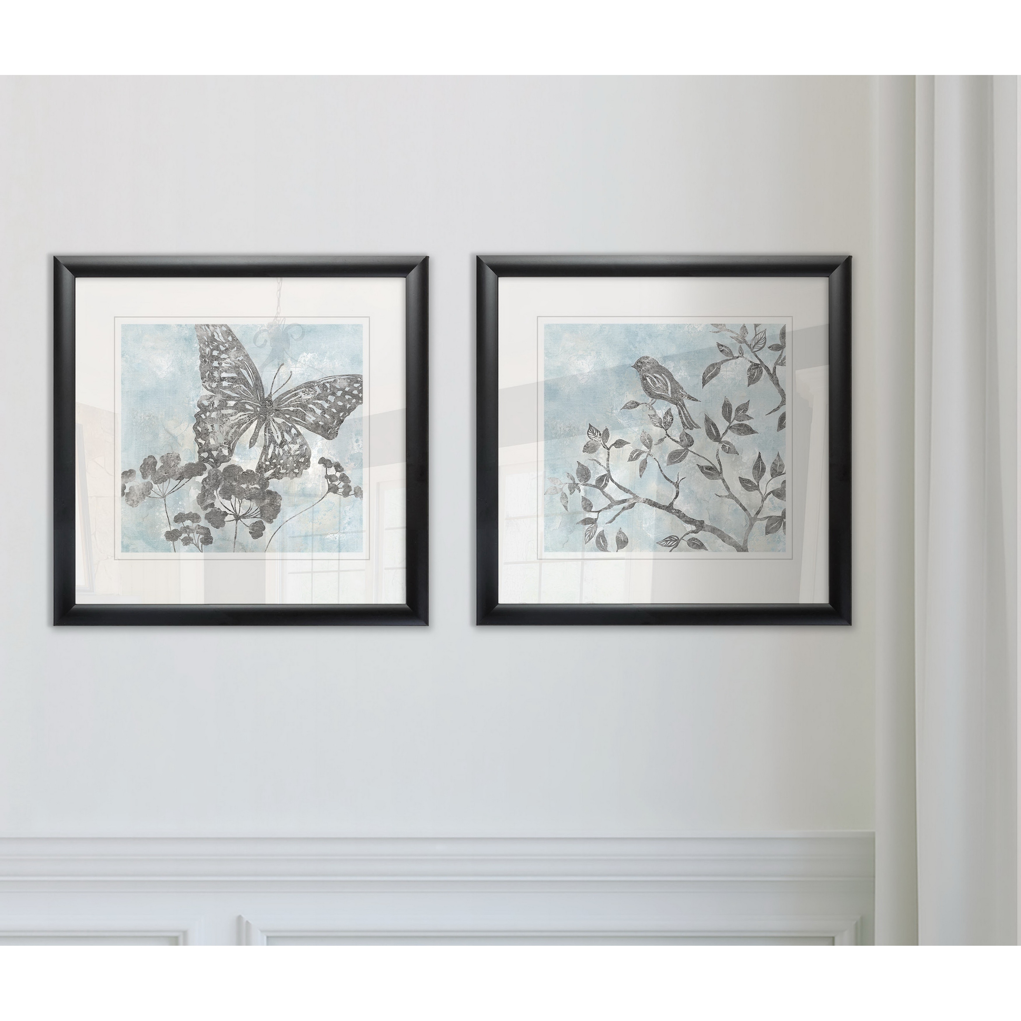 Wexford Home 'Soft Silhouette Butterfly' Framed Giclee Print (Set of 2)