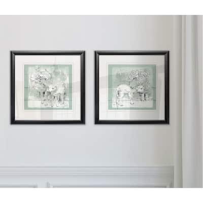 Wexford Home 'Gentle Lamb I' Black Framed 2-piece Giclee Art Print Set