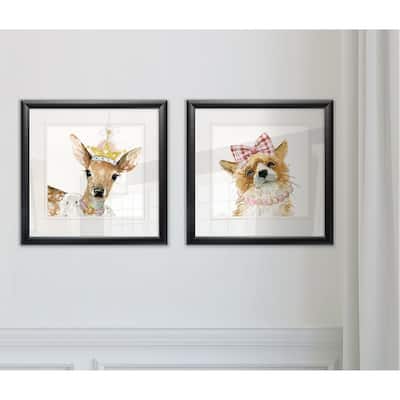 Wexford Home 'Glamour Girls Deer' Framed Giclee Wall Art (Set of 2)