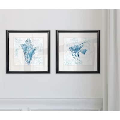 Wexford Home 'Blue Marble Coast Shell' Framed Set