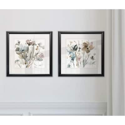 Wexford Home 'Dainty Blooms I' Black Acrylic/Matte White Glass 2-Piece Framed Premium Giclee Print Set