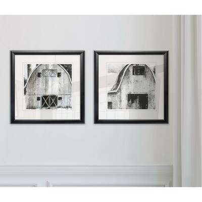'Black & White Barn I' Framed Giclee Print Set
