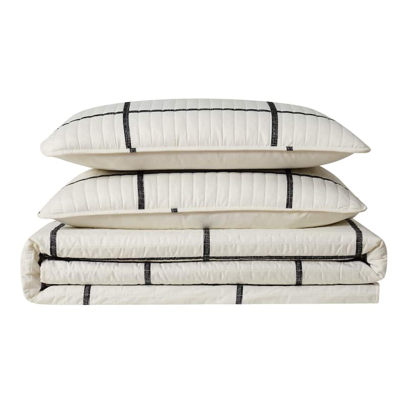 Carson Carrington Tomnas Modern Windowpane 3-piece Quilt Set - Queen/Full - Queen/Full