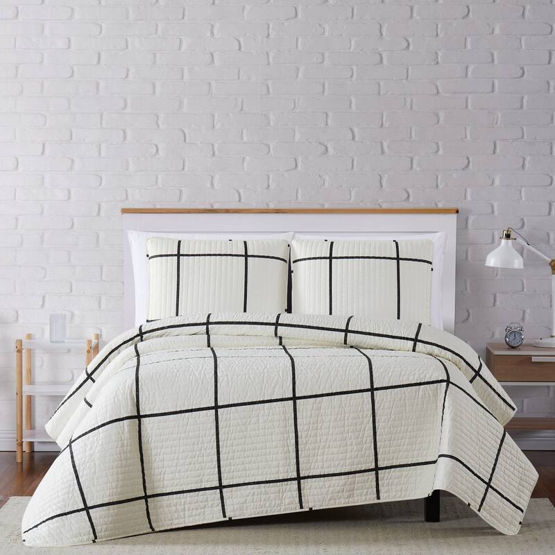 Carson Carrington Tomnas Modern Windowpane 3-piece Quilt Set
