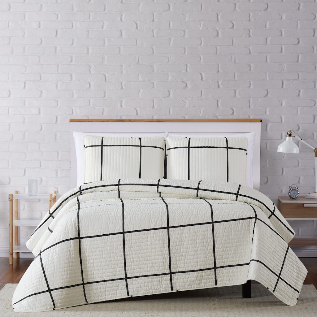 Carson Carrington Tomnas Modern Windowpane 3-piece Quilt Set