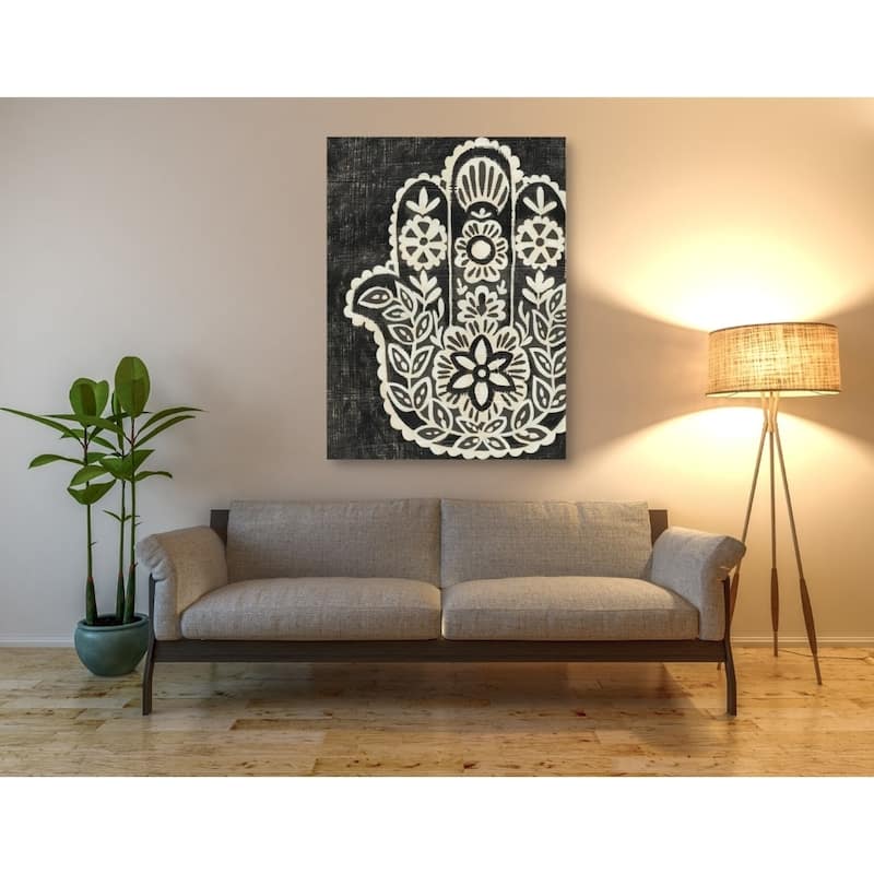 Epic Graffiti 'Night Hamsa II' by Chariklia Zarris Giclee Canvas Wall Art, 12"x16"