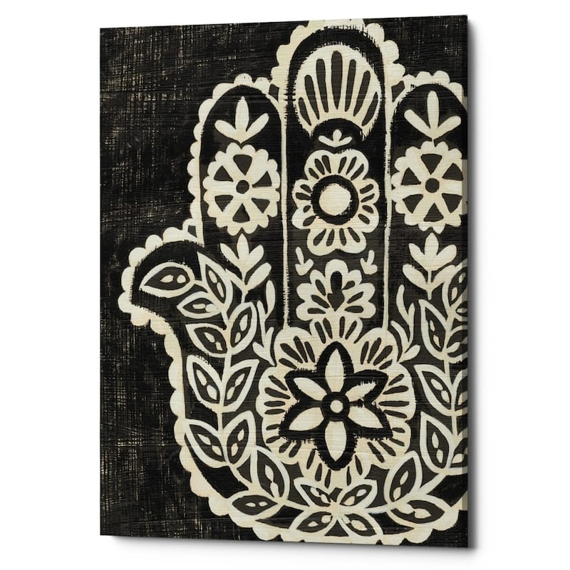 Epic Graffiti 'Night Hamsa II' by Chariklia Zarris Giclee Canvas Wall Art, 12"x16" - 26 x 34