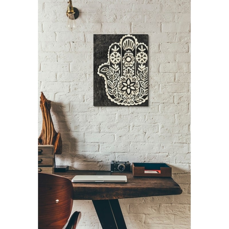 Epic Graffiti 'Night Hamsa II' by Chariklia Zarris Giclee Canvas Wall Art, 12"x16"