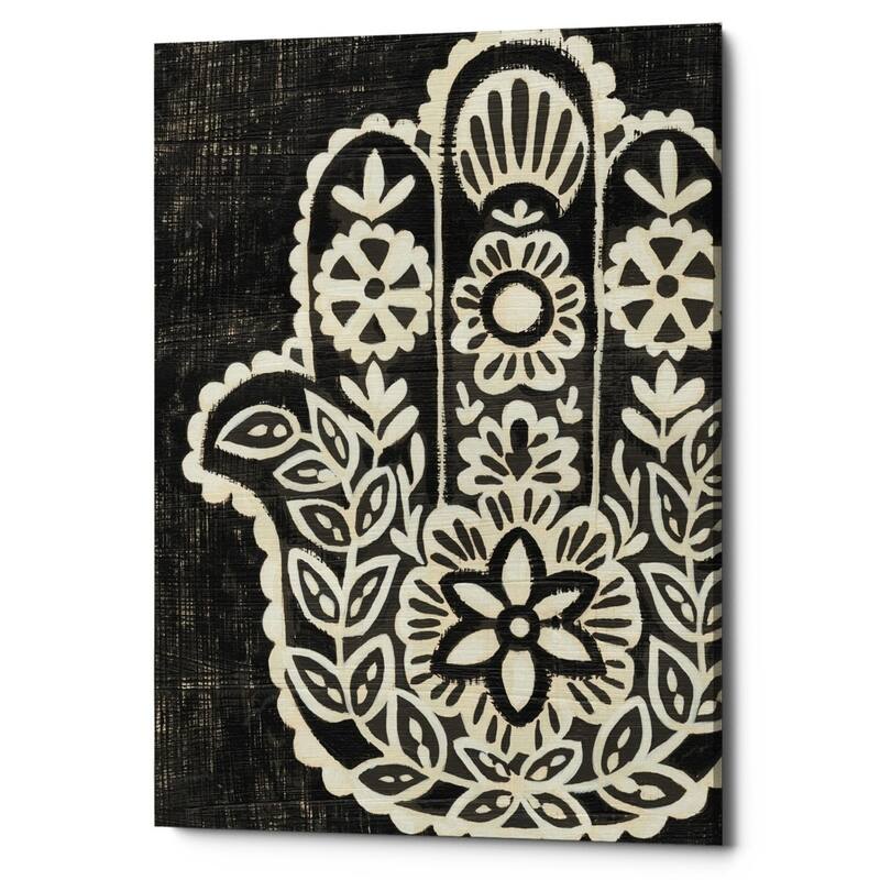 Epic Graffiti 'Night Hamsa II' by Chariklia Zarris Giclee Canvas Wall Art, 12"x16"