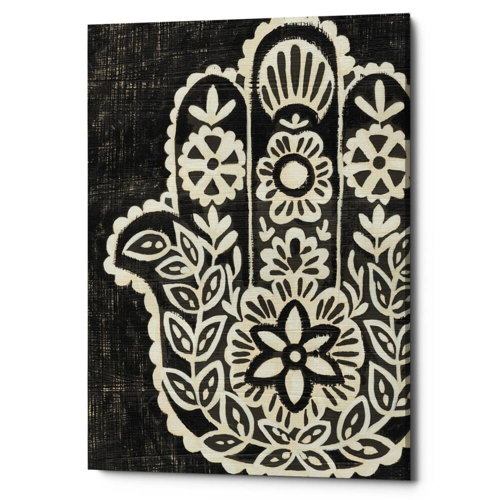 Epic Graffiti 'Night Hamsa II' by Chariklia Zarris Giclee Canvas Wall Art, 12"x16"