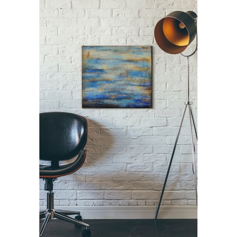 Epic Graffiti 'Blue Bay Jazz' by Erin Ashley Giclee Canvas Wall Art, 16"x12"