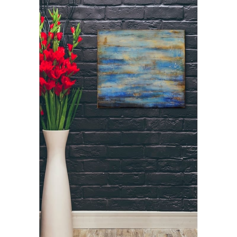 Epic Graffiti 'Blue Bay Jazz' by Erin Ashley Giclee Canvas Wall Art, 16"x12"