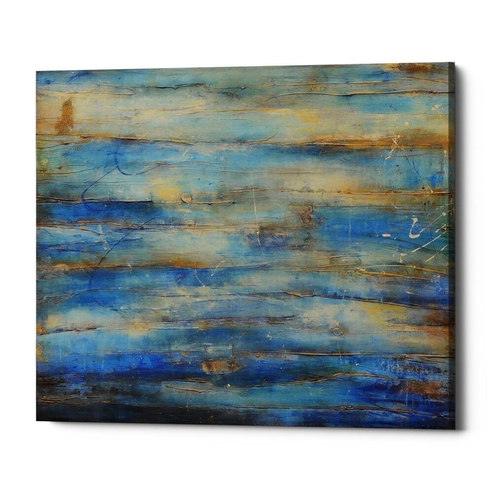 Epic Graffiti 'Blue Bay Jazz' by Erin Ashley Giclee Canvas Wall Art, 16"x12"